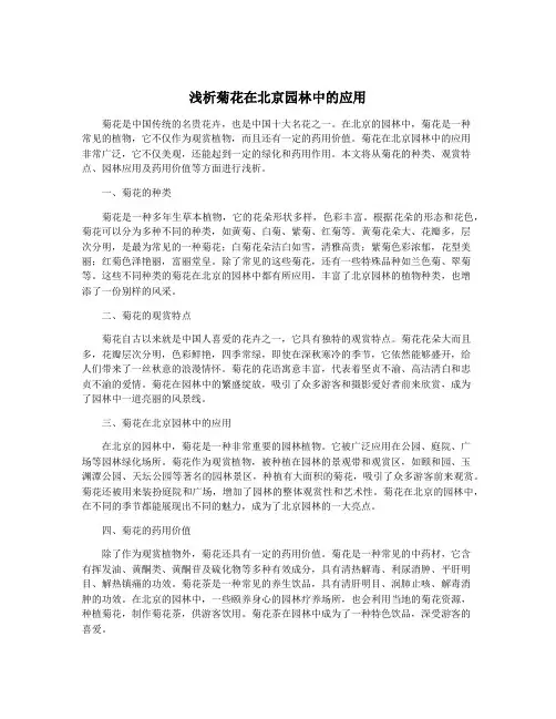 浅析菊花在北京园林中的应用