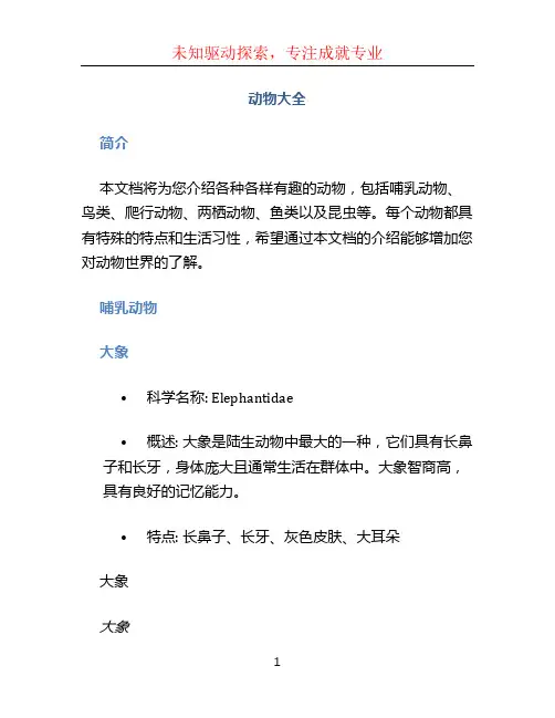 动物大全文档