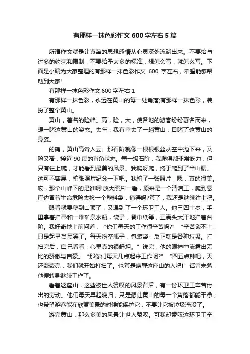 有那样一抹色彩作文600字左右5篇