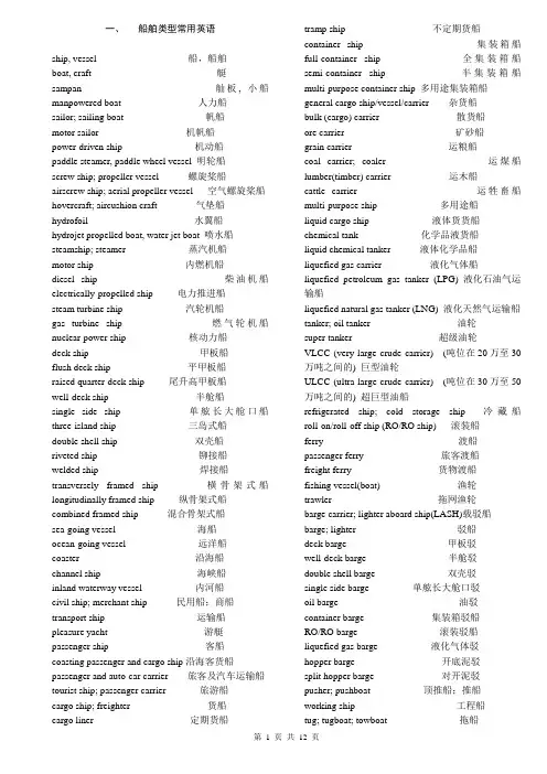 船舶常用英语(一)解析