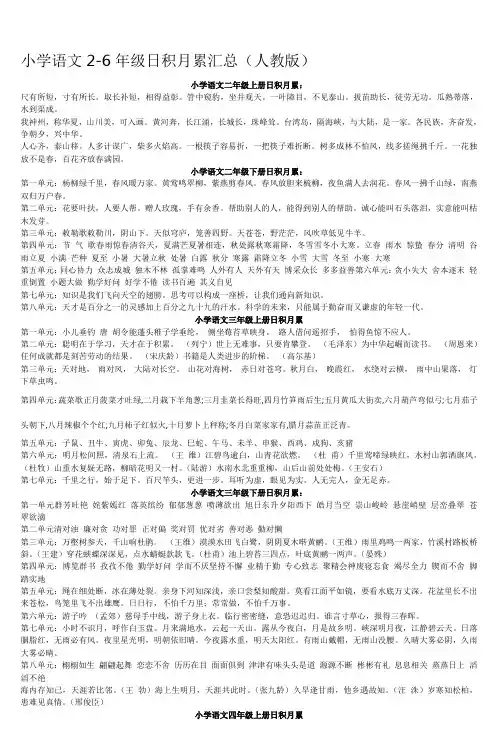 小学语文26年级日积月累汇总(人教版)