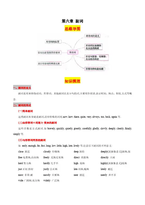第六章副词(思维导图+知识梳理+好题精炼)2022-2023初中英语中考语法归纳