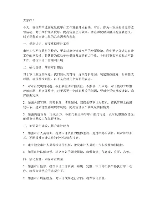 审计相关讨论发言稿范文