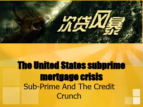 The United States subprime mortgage crisis (美国次贷危机)