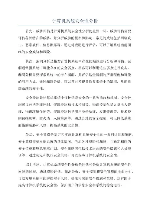 计算机系统安全性分析