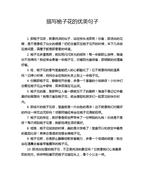 描写桅子花的优美句子