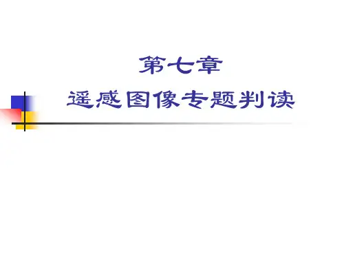 第七章 遥感图像专题解译