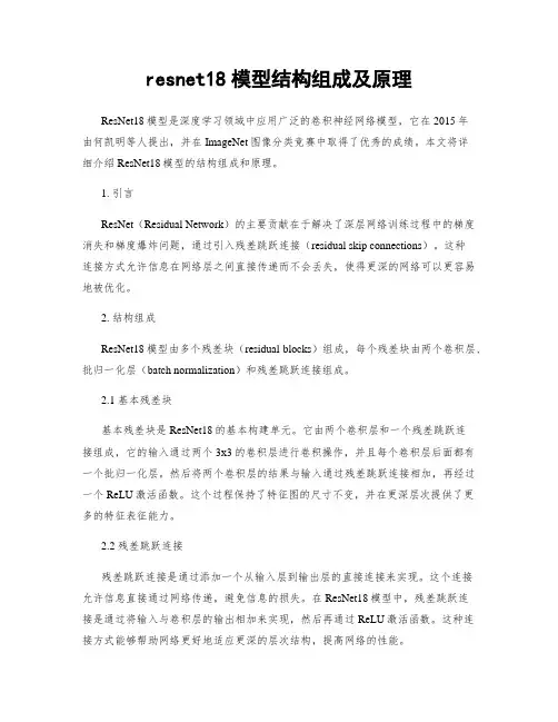 resnet18模型结构组成及原理