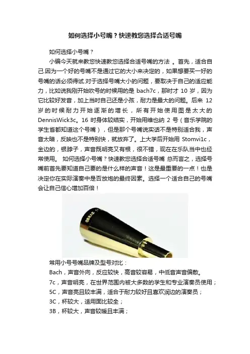 如何选择小号嘴？快速教您选择合适号嘴