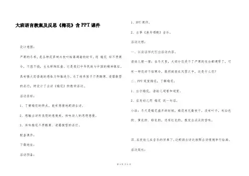 大班语言教案及反思《梅花》含PPT课件