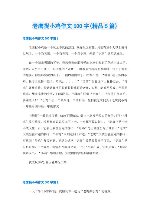 老鹰捉小鸡作文500字(精品5篇)