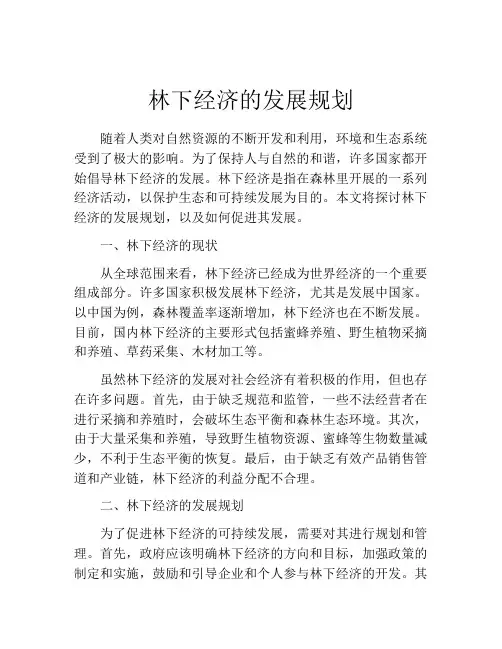林下经济的发展规划