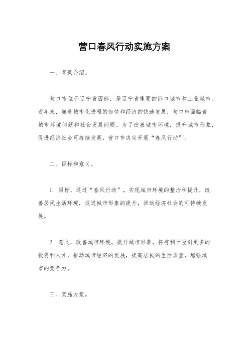 营口春风行动实施方案