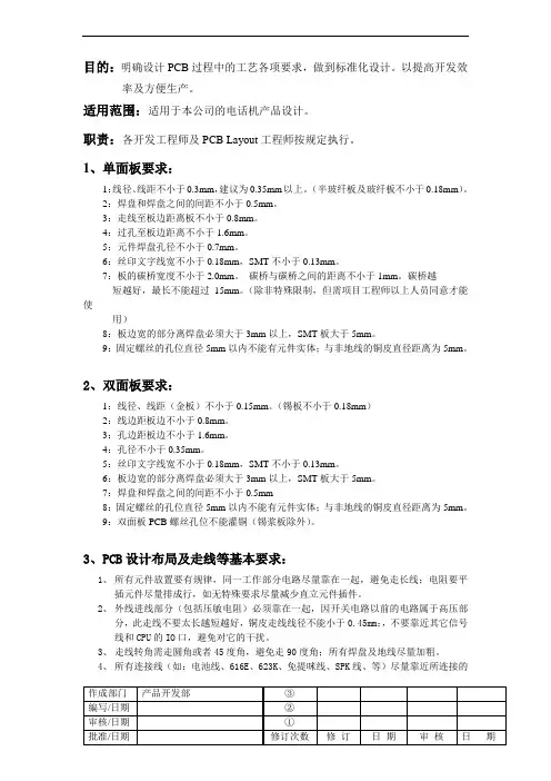 PCB设计工艺要求
