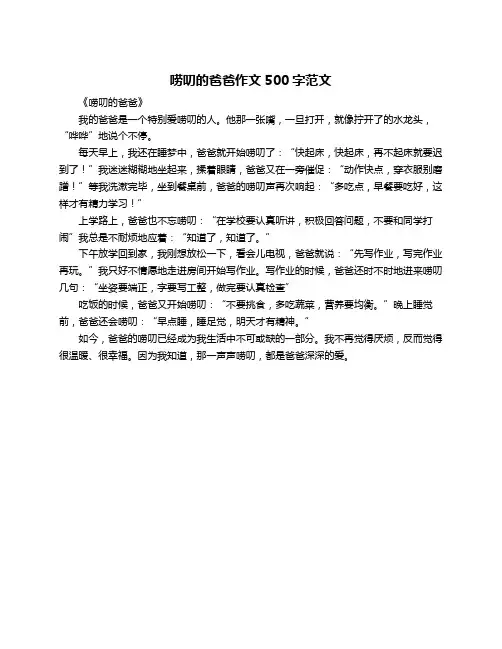 唠叨的爸爸作文500字范文