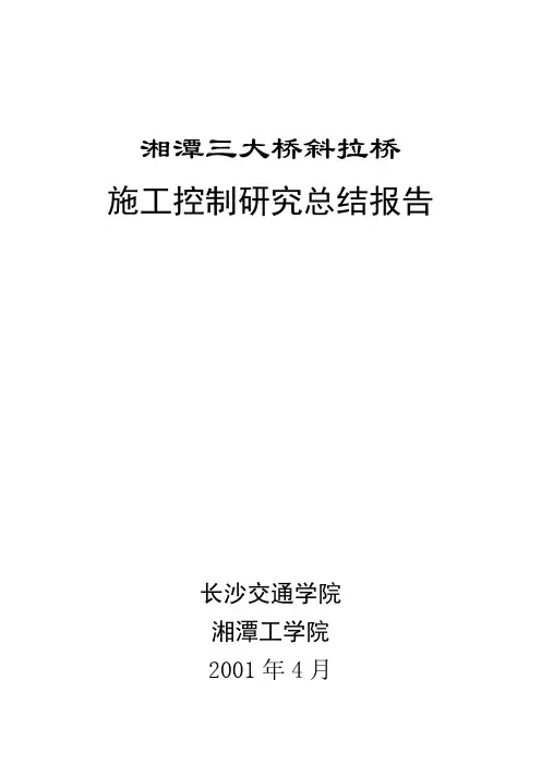 湘潭三桥施工控制总结报告1