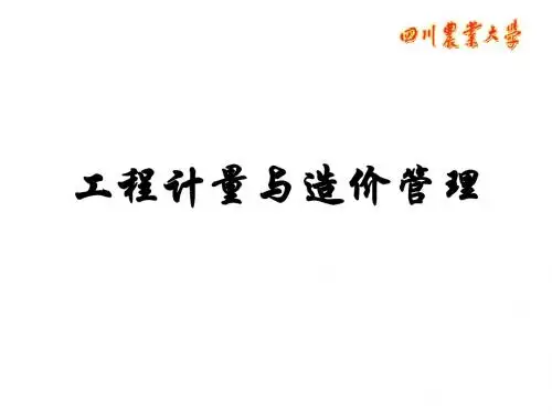 工程计量与造价管理第三章