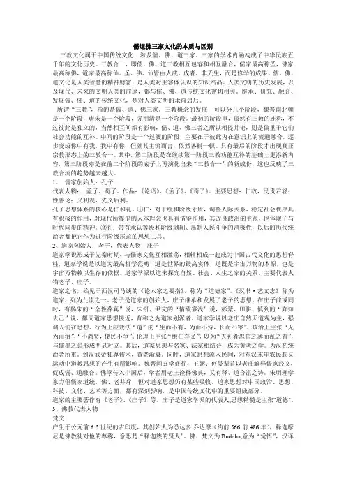 儒道佛三家文化的本质与区别