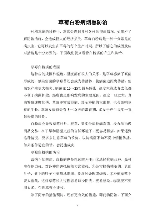 草莓白粉病烟熏防治