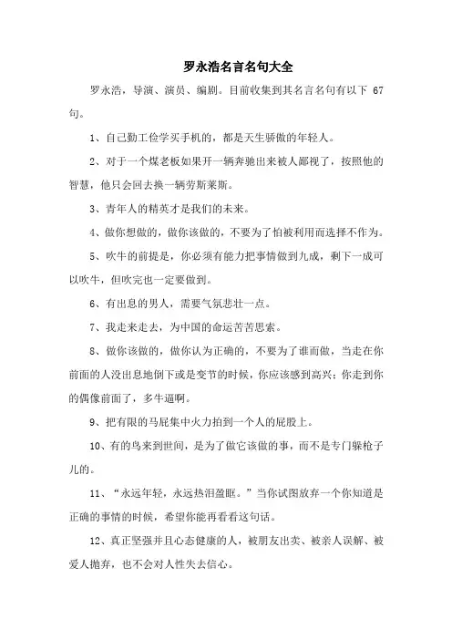 罗永浩名言名句大全-67句