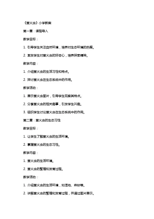 《萤火虫》小学教案