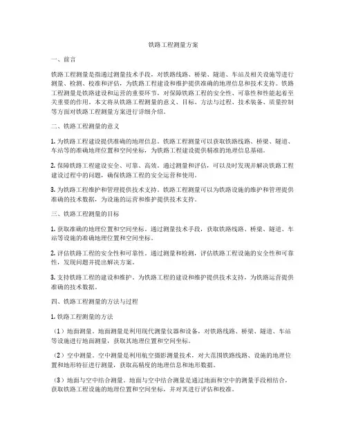铁路工程测量方案
