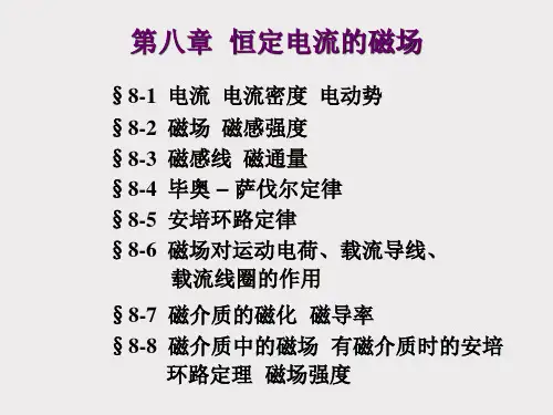 大学物理第八章恒定电流的磁场