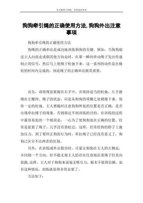 狗狗牵引绳的正确使用方法,狗狗外出注意事项
