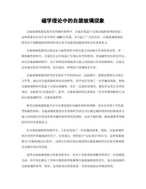 磁学理论中的自旋玻璃现象