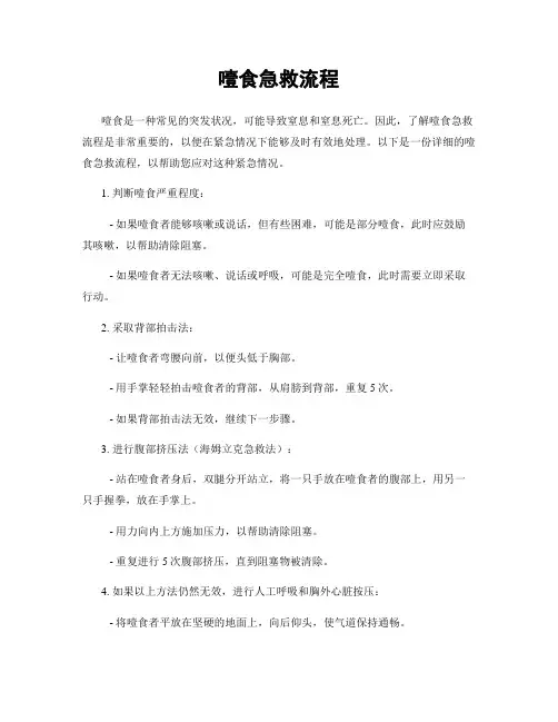 噎食急救流程