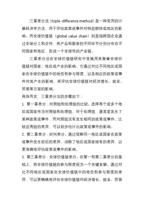 三重差分法全球价值链