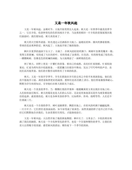 又是一年秋风起