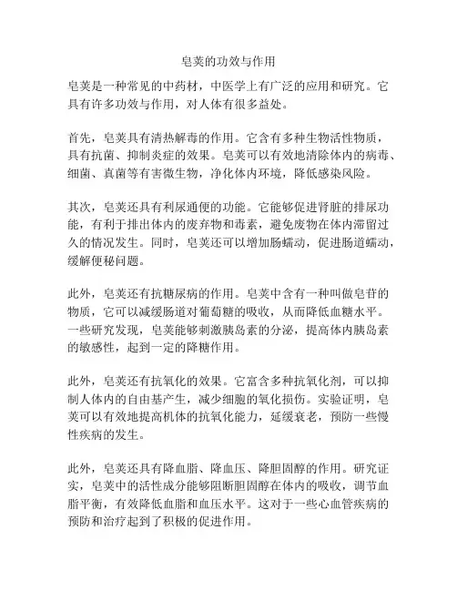 皂荚的功效与作用