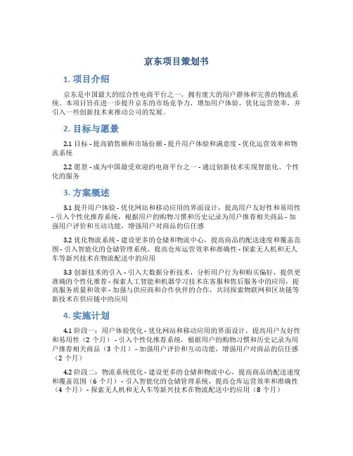 京东项目策划书