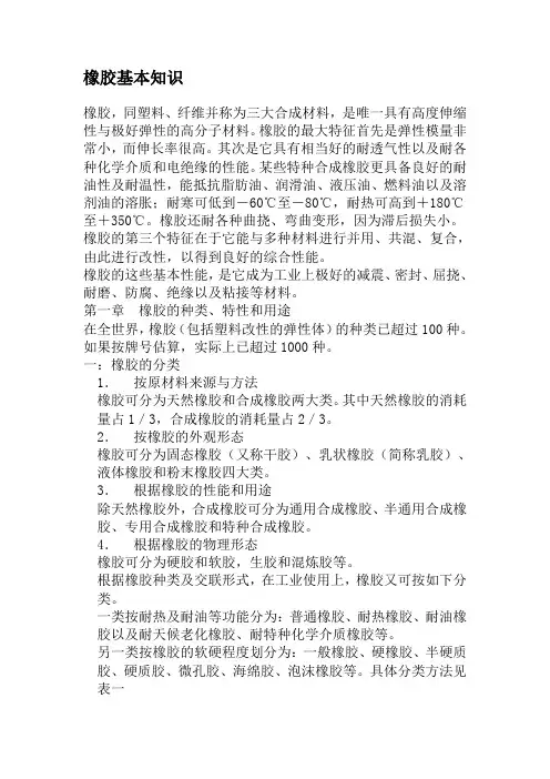 橡胶基本知识