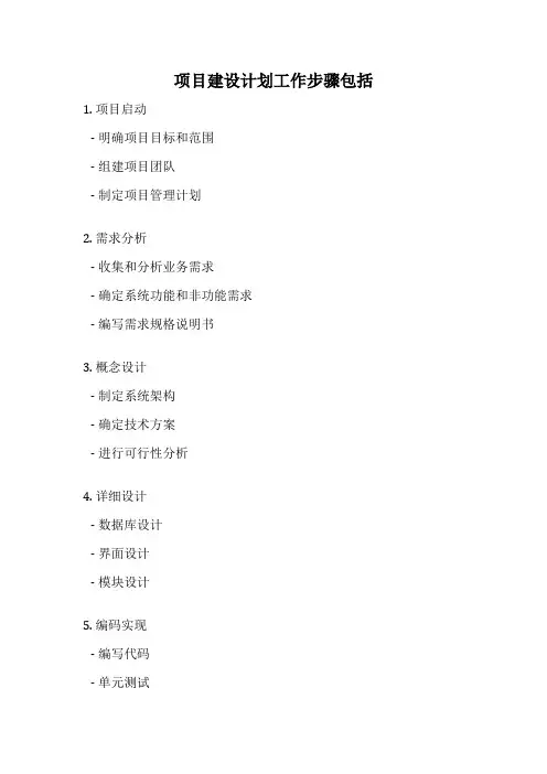 项目建设计划工作步骤包括