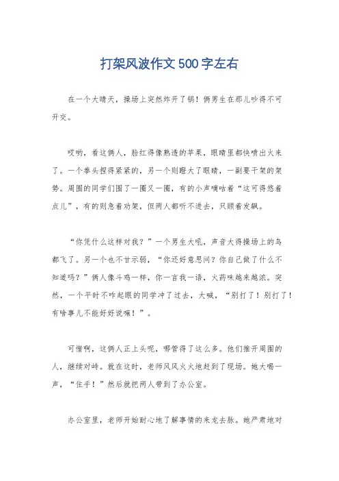 打架风波作文500字左右