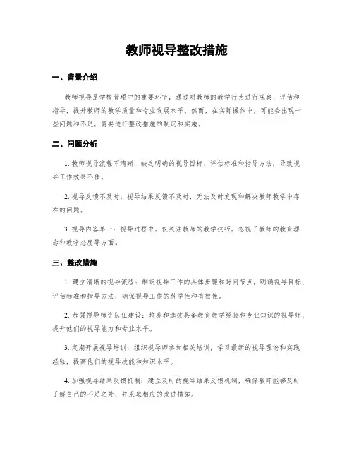 教师视导整改措施