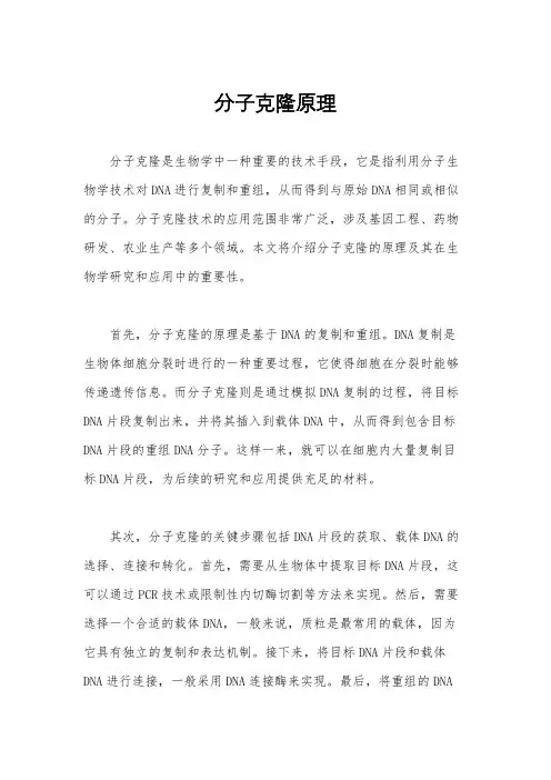 分子克隆原理