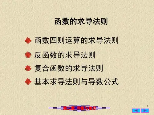 高等数学PPT课件：函数的求导法则