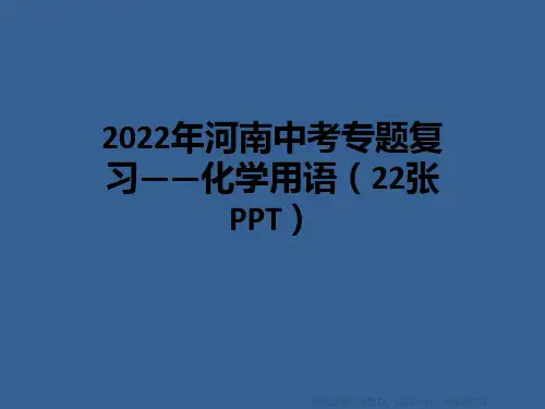 2022年河南中考专题复习——化学用语(22张PPT)