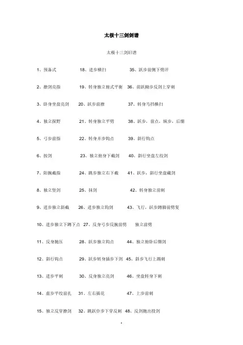 太极十三剑剑谱