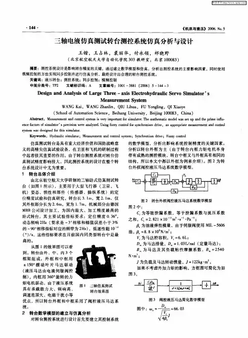 三轴电液仿真测试转台测控系统仿真分析与设计