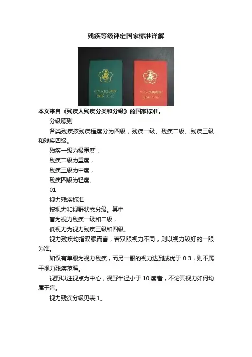 残疾等级评定国家标准详解