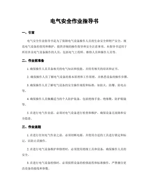 电气安全作业指导书