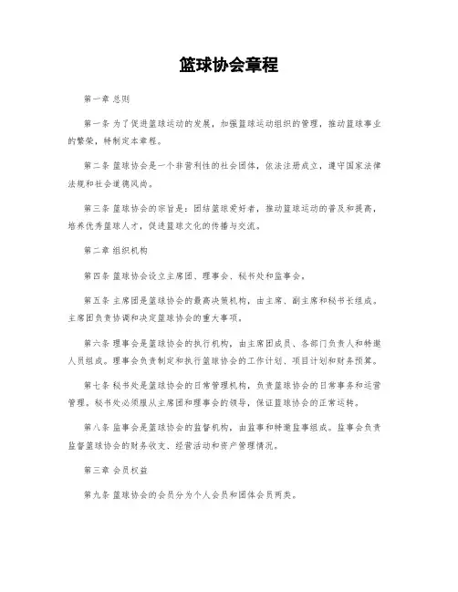 篮球协会章程