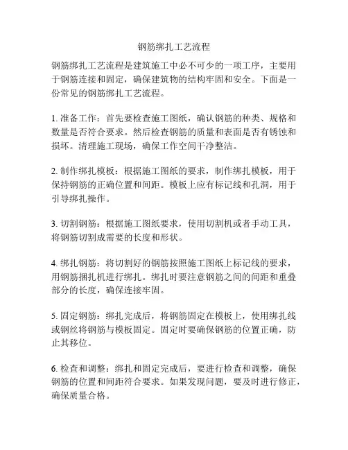 钢筋绑扎工艺流程