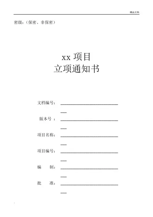 项目立项通知书(模板)