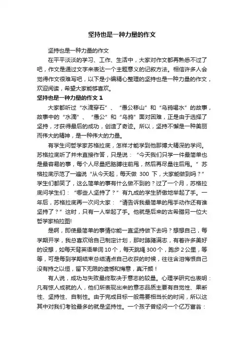 坚持也是一种力量的作文