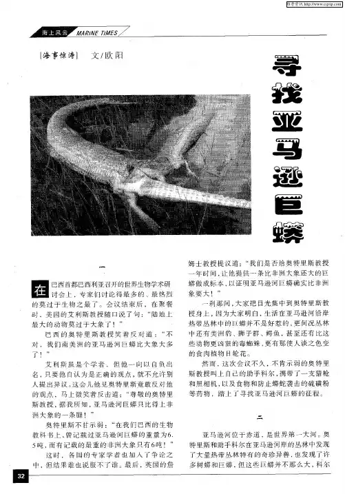寻找亚马逊巨蟒